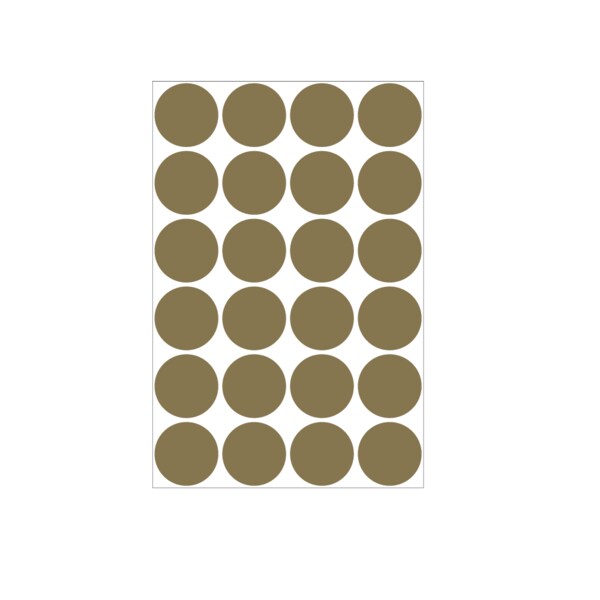 1" Color Coding Dots Gold - Sheet Form